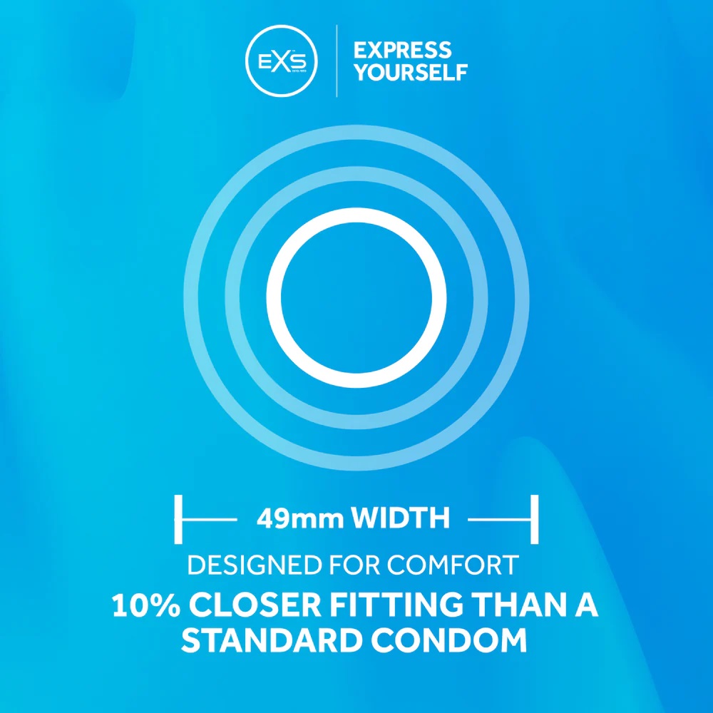 EXS Snug condom, small size condom, fit condom, closer fitting condom, tight fit  condom, Single pack (3x1=3pcs). 