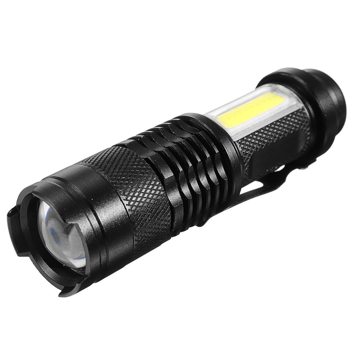Zoom 10000 LM Q5 + COB LED Mini Flashlight 14500 4 Modes Pocket Torch Lantern