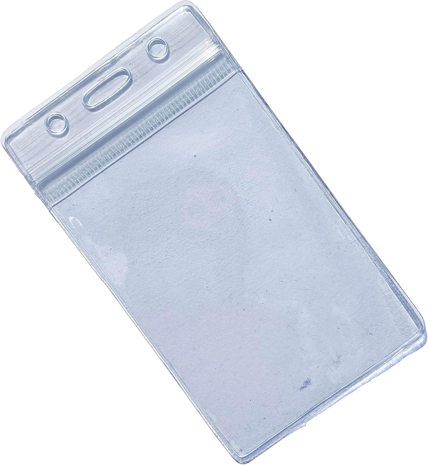 Quantum Leap Grip Seal Vertical Portrait Clear ID Badge Card Holders Plastic Pocket Pouches (ID Portrait x 10)