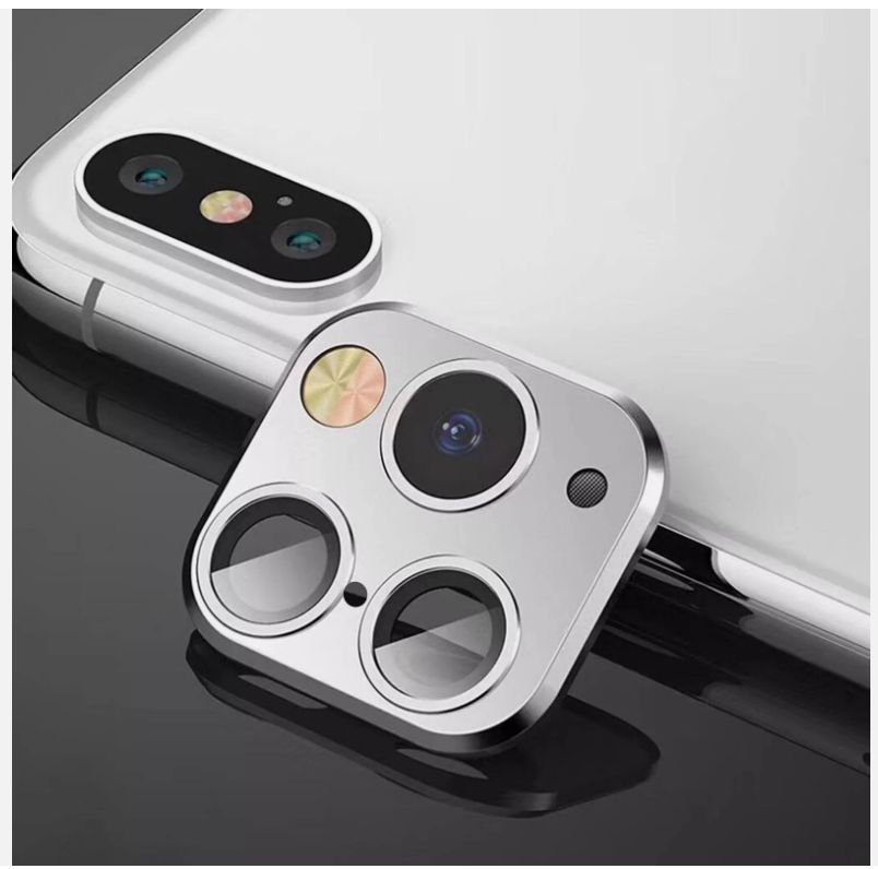 Lens Sticker For iPhone X XR Xs Max Camera Cover, Seconds Change a look of iPhone 11 Pro , iPhone 11 change to 11ProMax , iPhone 12 change to 12ProMax, metal Camera Protector Cover. 