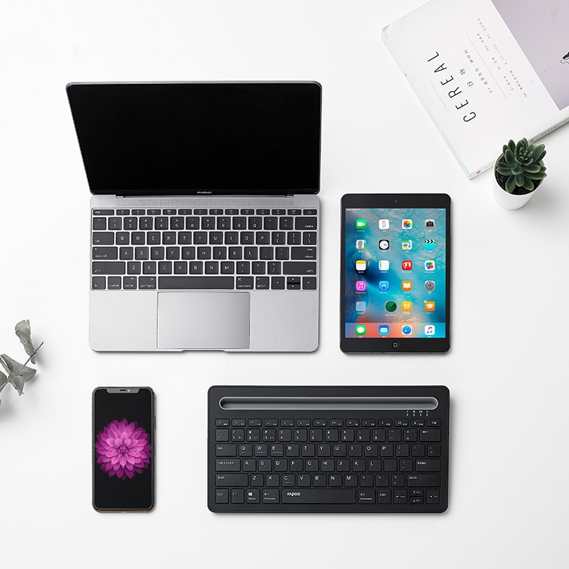 Rapoo XK100 78 Keys Wireless Bluetooth Office Business Keyboard(Black). 