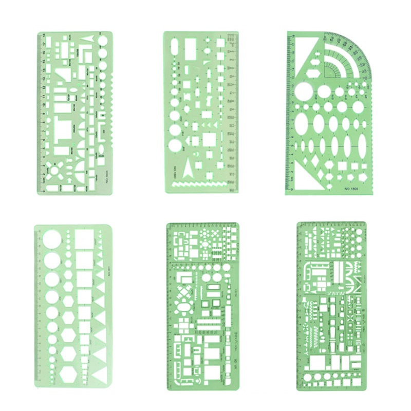 Top Architectural Templates Landscaping Architecture Drafting Ruler Shapes Drawing Stencils for School Work Green Plasti. 