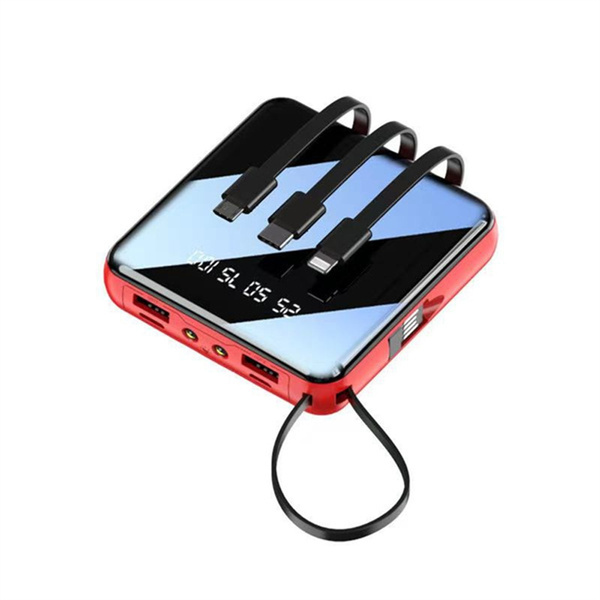 Smart Power Bank Portable Charger 4 in 1 Mini Power Bank for iOS/Micro/type-c/USB-A. 