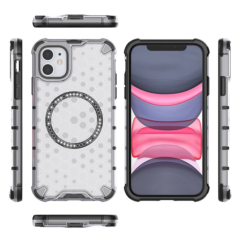 For Apple iPhone 11 Case Honeycomb MagSafe Shockproof Camera Protection Back Cover ip11 casing. 