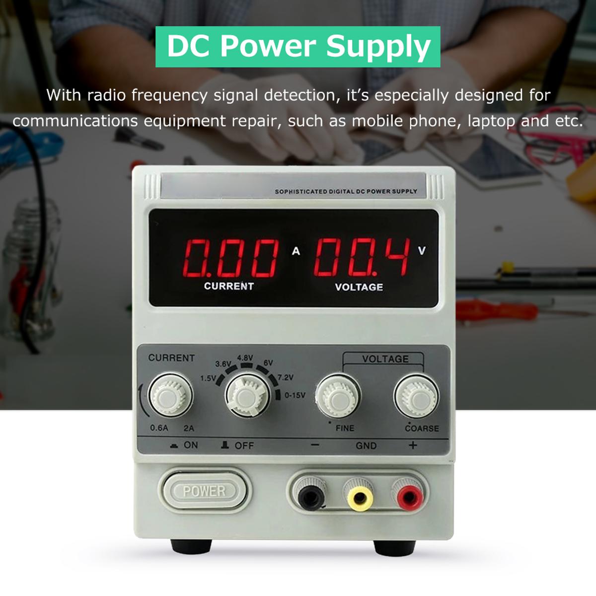 BK-1502DD DC Power Supply Variable 15V 2A Digital Display Adjustable Switching Regulated Power Supply For Mobile Repair 1502DD Power Supply Adapters