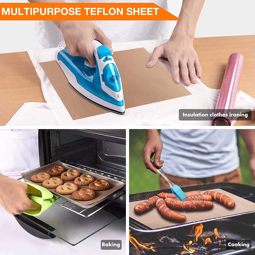 PTFE Sheet for Heat Press 16 X 12 Non Stick Heat Resistant Craft Mat,Heat Transfer Teflon Paper Sheet for Baking/Grill. 