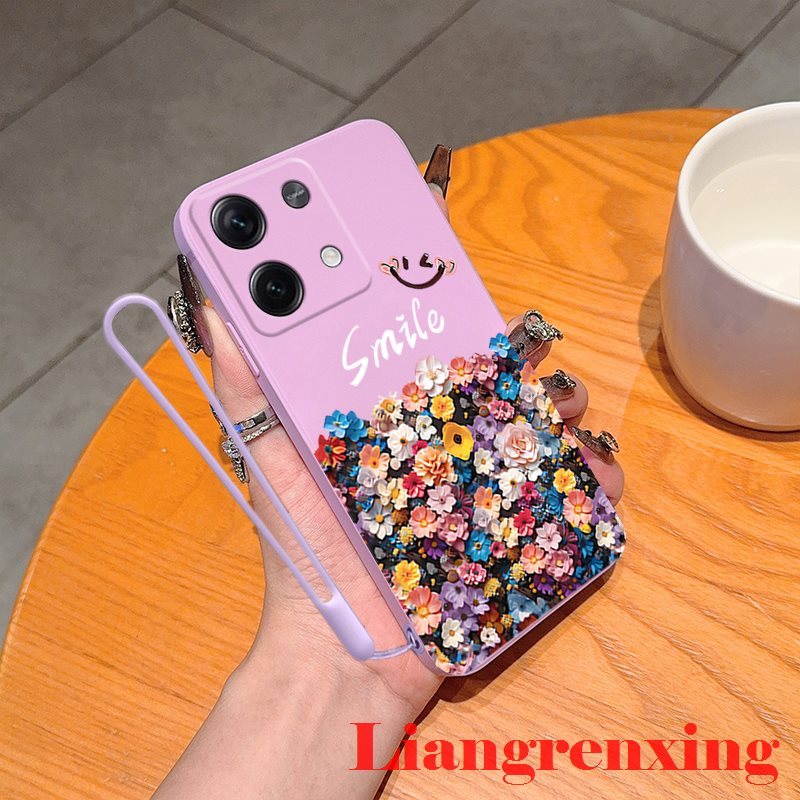 Casing Xiaomi Poco X6 Pro 5G Poco M6 Pro 4G Redmi 13C 5G Poco M6 5G back cover phone case softcase liquid silicone protector smooth shockproof bumper cover new design cartoon smile ytxsh01. 