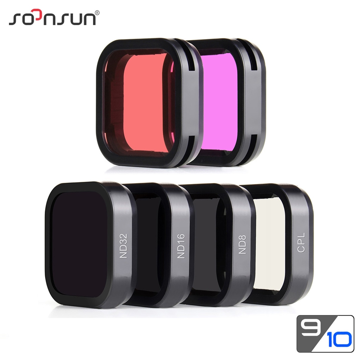 SOONSUN CPL ND8 ND16 ND32 Filter for GoPro Hero 10 9 Black Red   Color Filter Kit Go Pro 9 Nd Filter Camera Lens Accessories. 