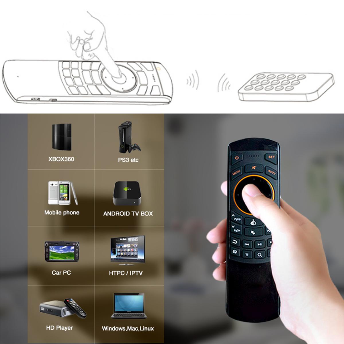 Hebrew Language Rii i25 RF wireless keyboard IR controller for smart TV BOX PC. 