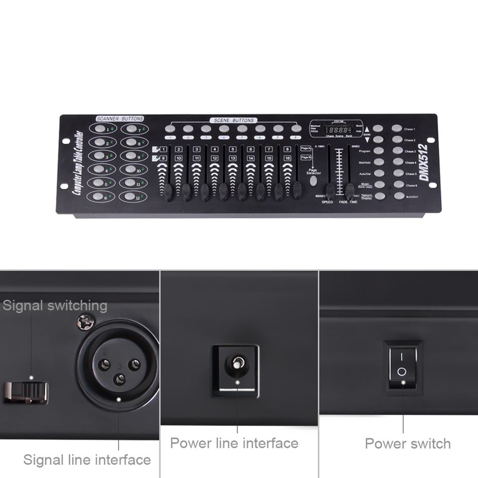 512 DMX Controller 192 Channels Console Stage Lights Party DJ Light Controller - DJ light Operaters