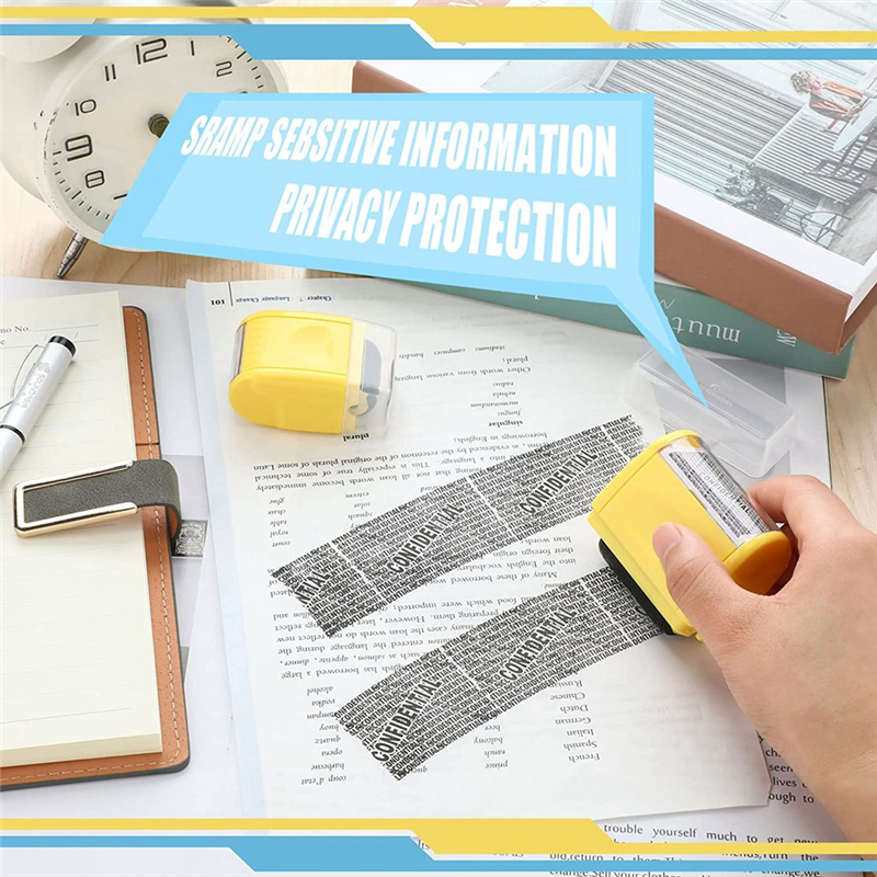 Identity Theft Protection Stamp Roller,for Personal Information Blackout, Privacy Confidential and Address Blocker, L. 