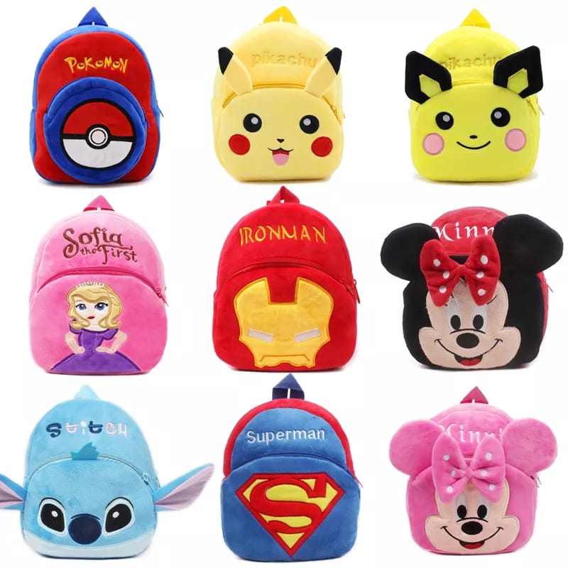 Cartoon Kawaii Baby Plush Backpack Marvel Figure Ironman Captain Spiderman Soft School Bags Plushback Kindergarten Schoolbag. 