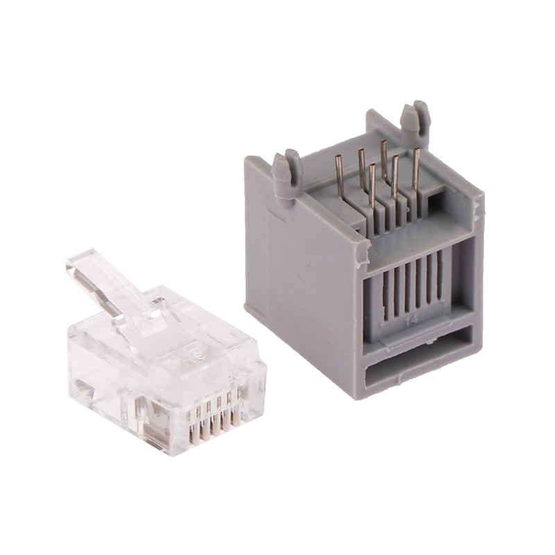 10PCS/lot RJ11 RJ12 Connector 6P6C Right buckle Left buckle Cable Plug Crystal head for Telephone DIY EV3 NXT. 