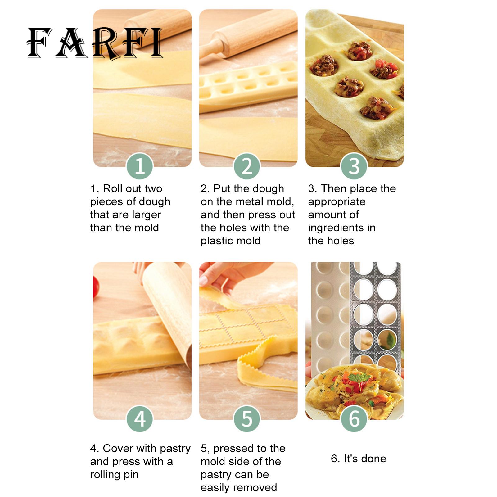 Dumpling Maker Authentic Pasta Making Tools Set for Dumplings Ravioli Pierogi Professional Tortellini Maker Press Mold Kit for Perfect Homemade Pasta Easy to Use Rolling Pin Included Easy-to-use Pasta. 