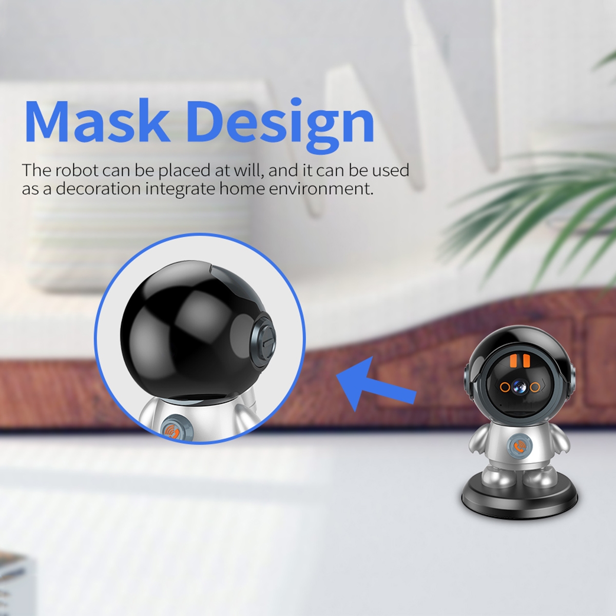 ESCAM PT302 Robot 3MP One Click Call Humanoid Detection WiFi IP Camera. 
