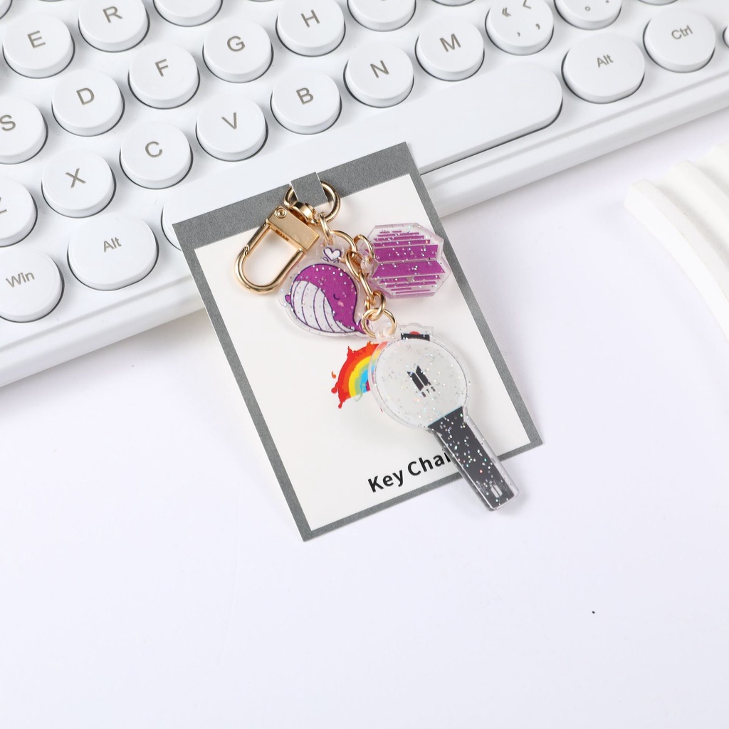 Kpop Idol Laser Star Sparkling Powder Acrylic Keychain Key Ring Daraz