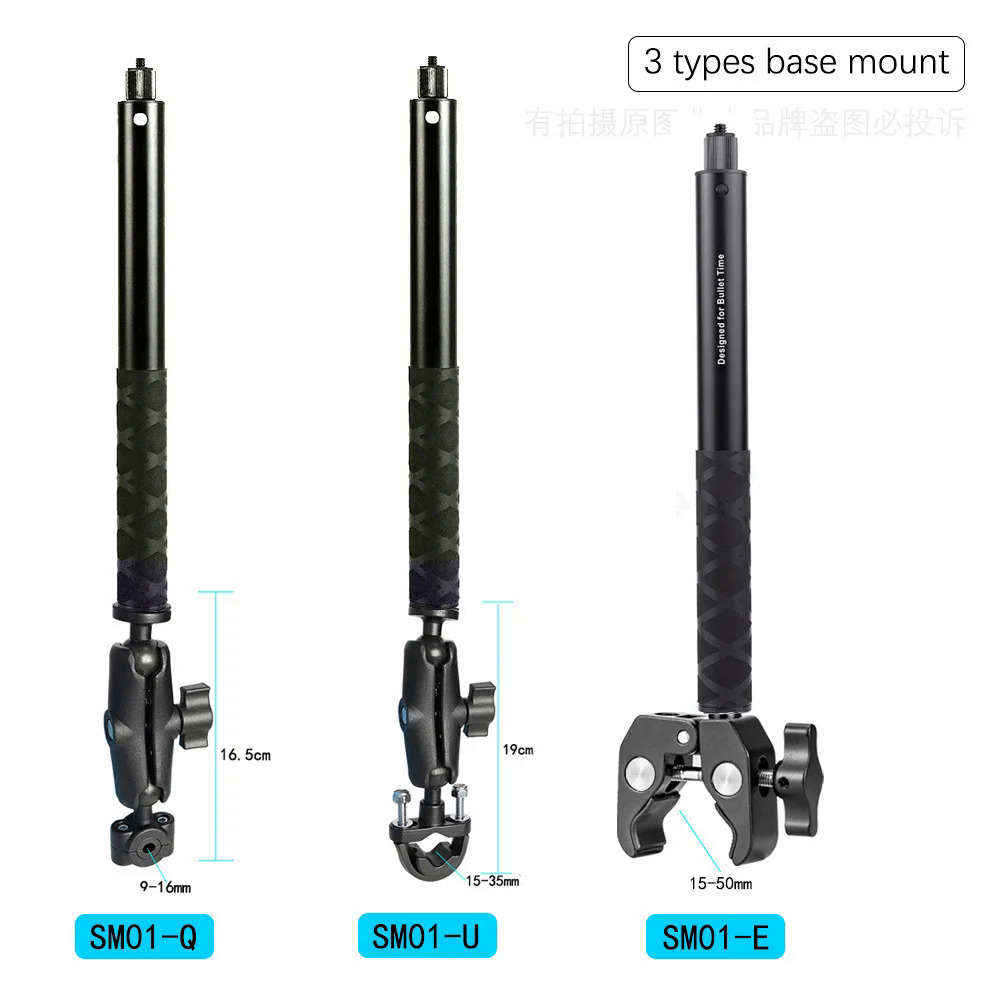 TUYU Motorcycle 3rd Person View Invisible Selfie Stick for GoPro Max Hero11 Insta360 One X3 X2 OneR Camera RAM Mount Accessories. 