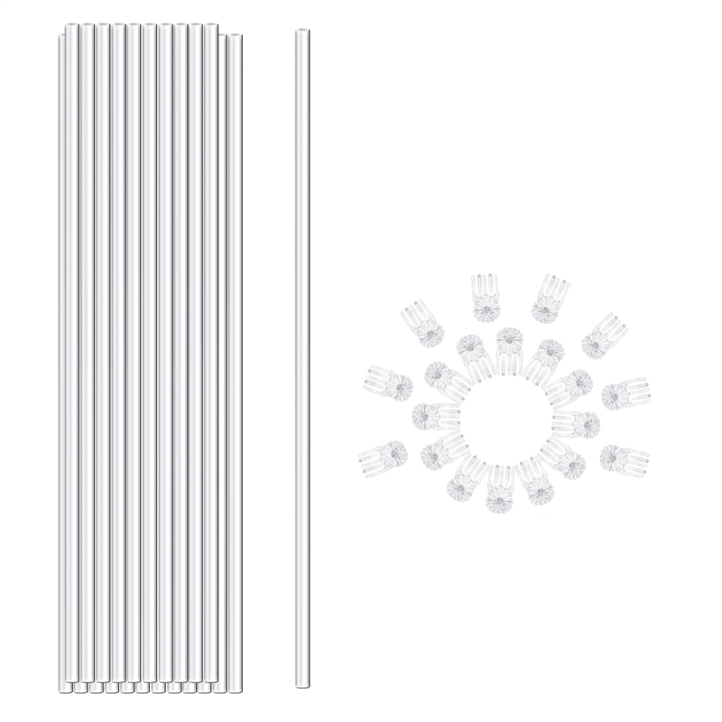 Plant Stakes Plant Sticks 20PCS Acrylic Clear Plant Support Stakes 16 Inches Garden Single Stem Stakes for Indoor