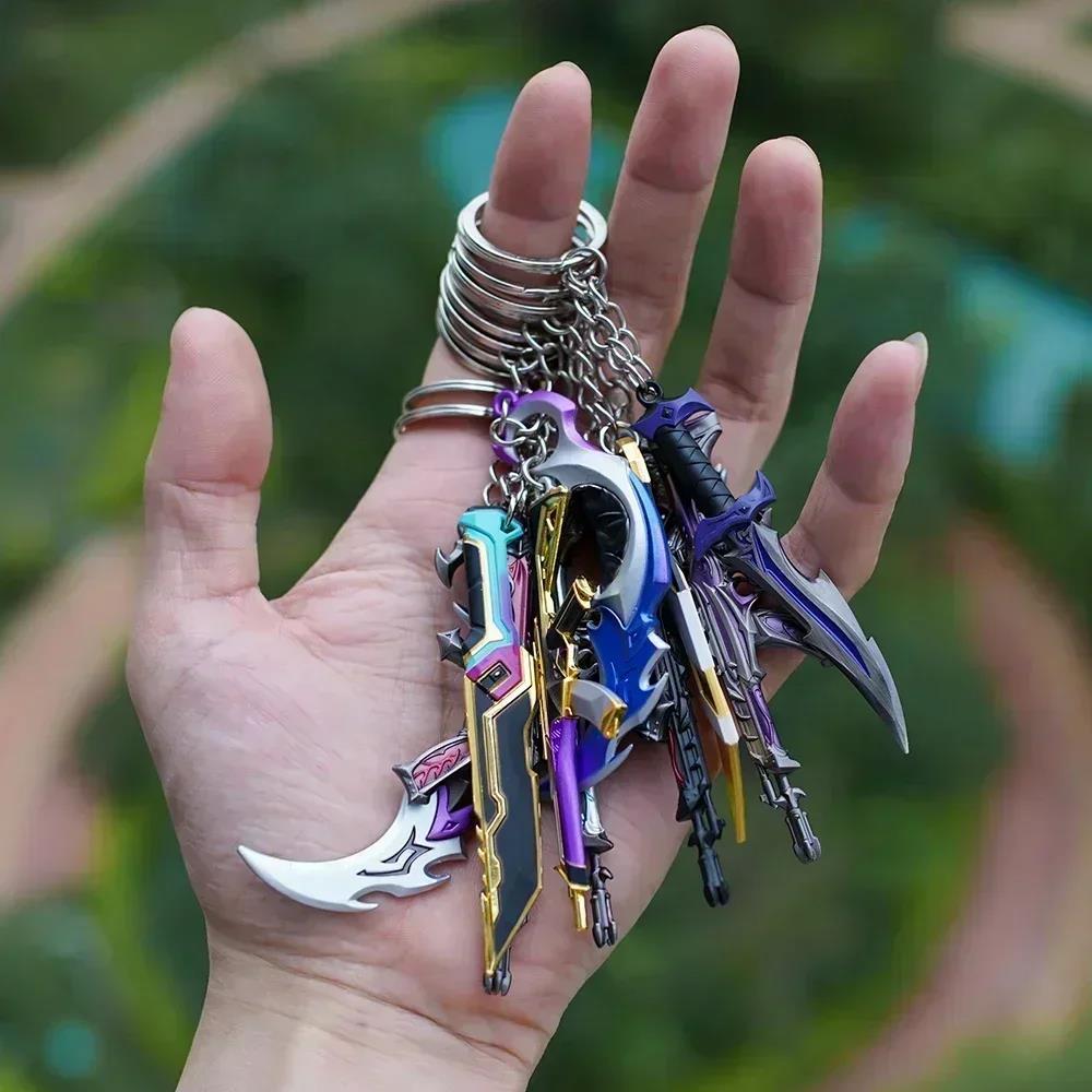 Valorant Keychains Set Reaver Karambit Knife Vandal Metal Game Peripheral Metal Model Keychains Pendant Gifts Toys. 