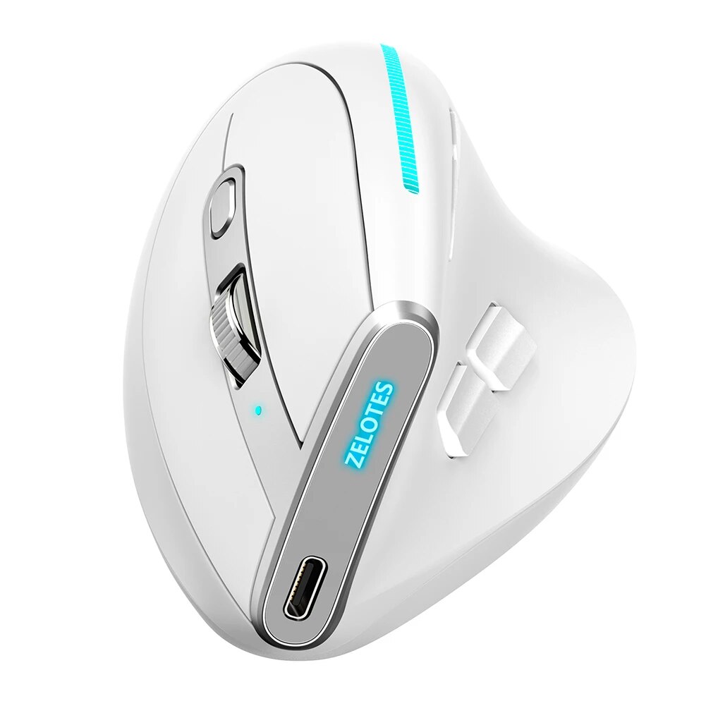 ZELOTES F-26C Ergonomic Vertical Mouse 2.4G Wireless Computer Gaming Mice USB Optical Mouse 3200DPI Gamer Mause For Laptop PC. 