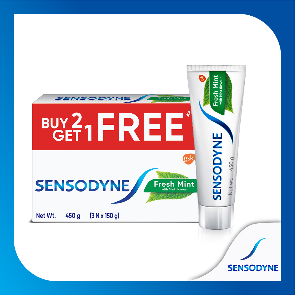 Sensodyne Fresh Mint 150g Buy 2  Get 1 150 gm Tooth paste Free