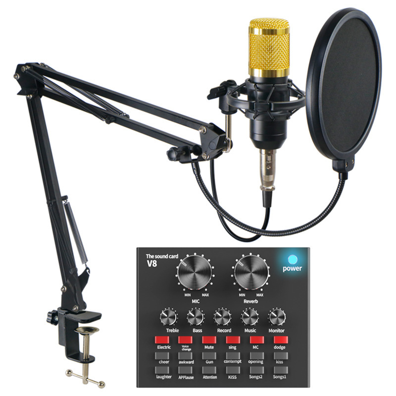 BM800 Professional Microphone Combo with V8 Live Sound Card. 