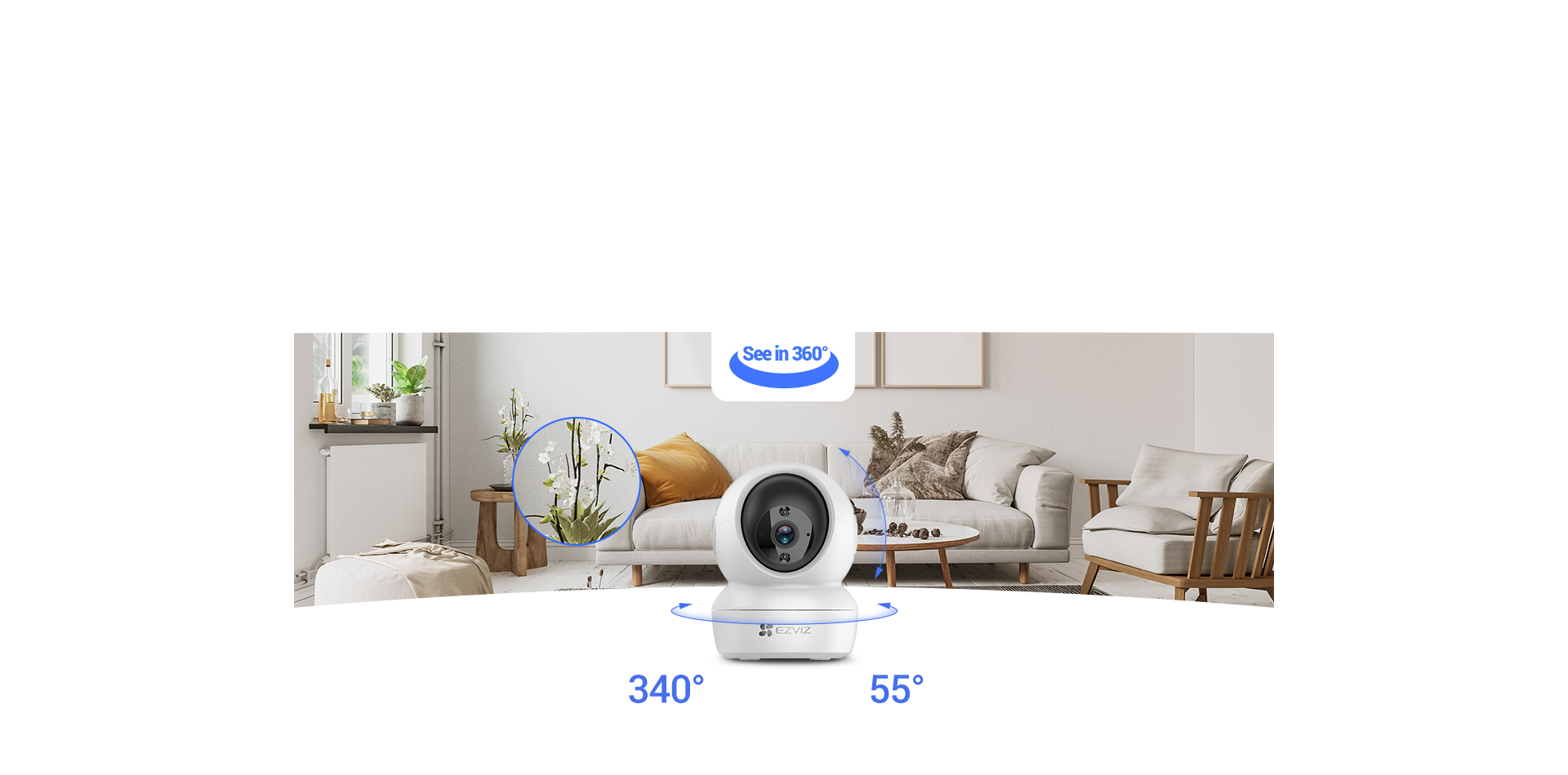 EZVIZ CS-H6C 360° Pan & Tilt Smart Home Security Camera. 