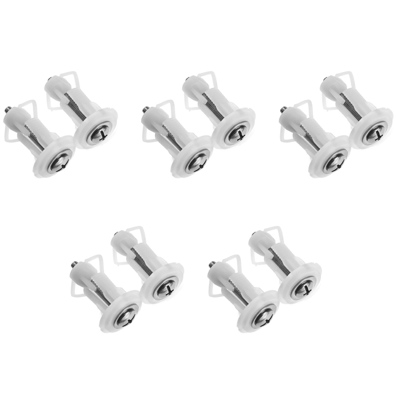 10Pcs Top Fix Toilet Cover Seat Screws Well Nut Pan Fixing WC Blind Hole Fitting Kit for Universal Toilet Seat Hinges