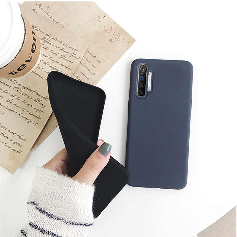 Tokifu For Realme X2 Back Cover Matte Simple Solid Color Soft Silicone TPU Case. 