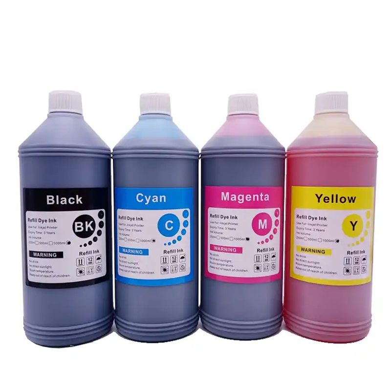 1000ML 1KG Liter Black C M Y Refill Dye Based Ink Kit Replacement For Epson Canon HP Brother Lexmark Samsung Dell Inkjet Printer Amour zii