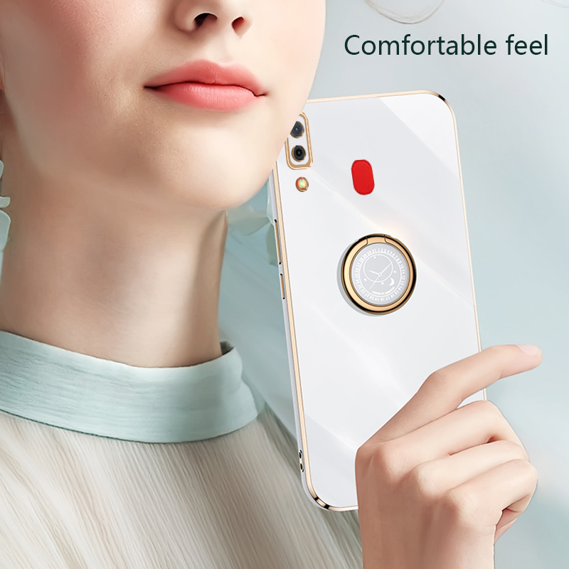 Tokifu For Samsung Galaxy A30 Back Cover Luxury 6D Plating Soft Cases Silicone Phone Cases With Stand. 