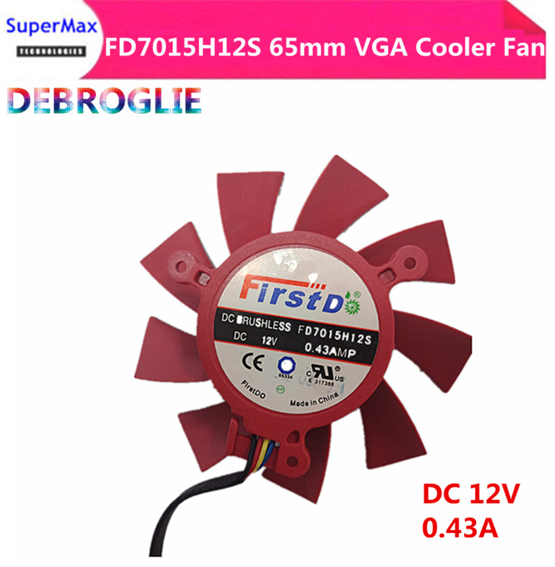 Firstd FD7015H12S Fan blade diameter 65MM hole distance 39MM 12V 0.43AMP graphics fan. 