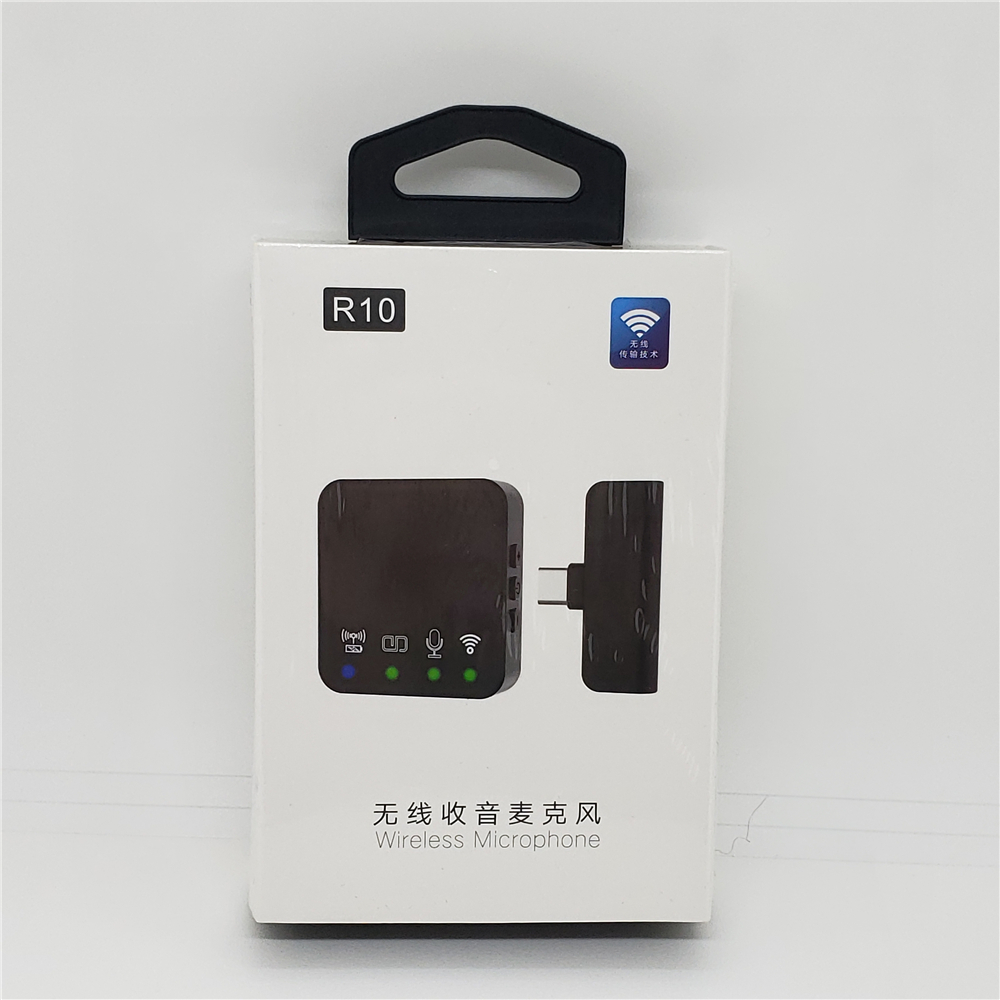 Professional R10 Lavalier Wireless Microphone 2.4G Wireless clip Lapel mic Audio Video Recording For iPhone Android Live chat. 
