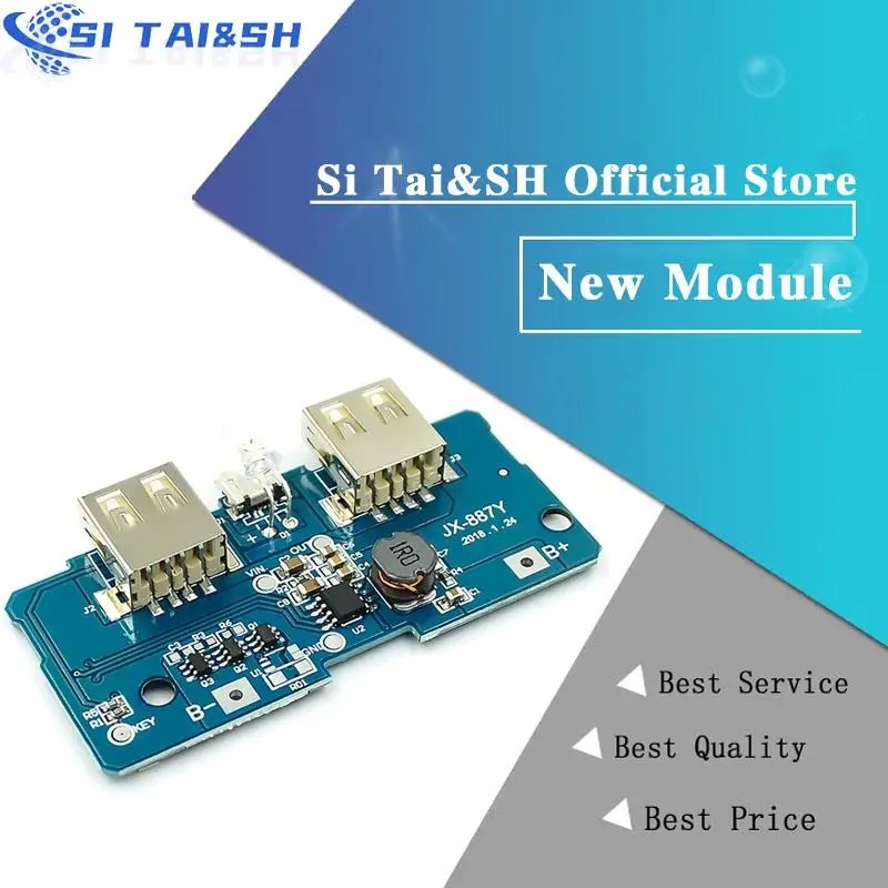 5V 2A Power Bank Charger Module Charging Circuit Board Step Up Boost Power Supply Module 2A Dual USB Output 1A Input