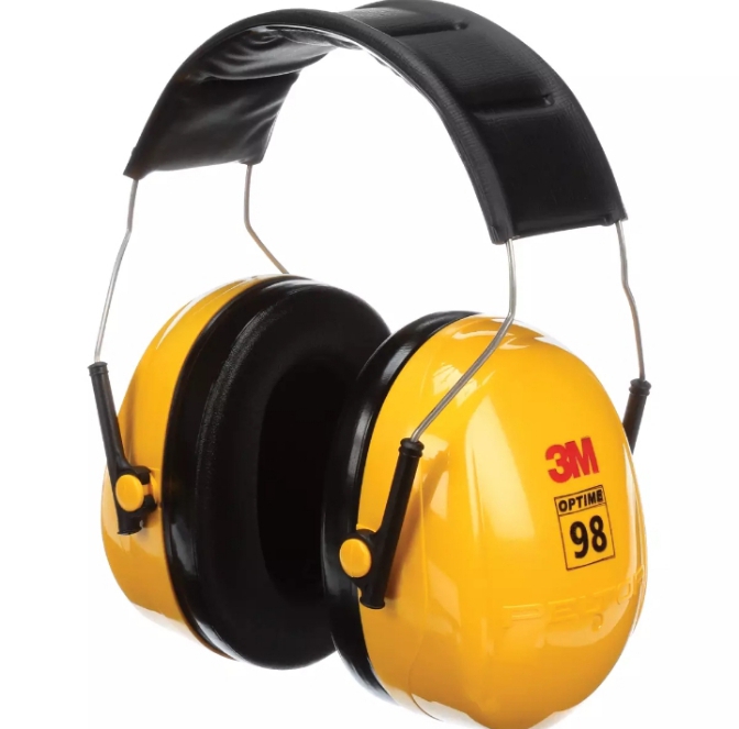 3M Peltor Optime 98 Over the Head Ear muff, Hearing Protection, Ear Protectors, NRR 26 dB, Ideal for heavy equipment operations