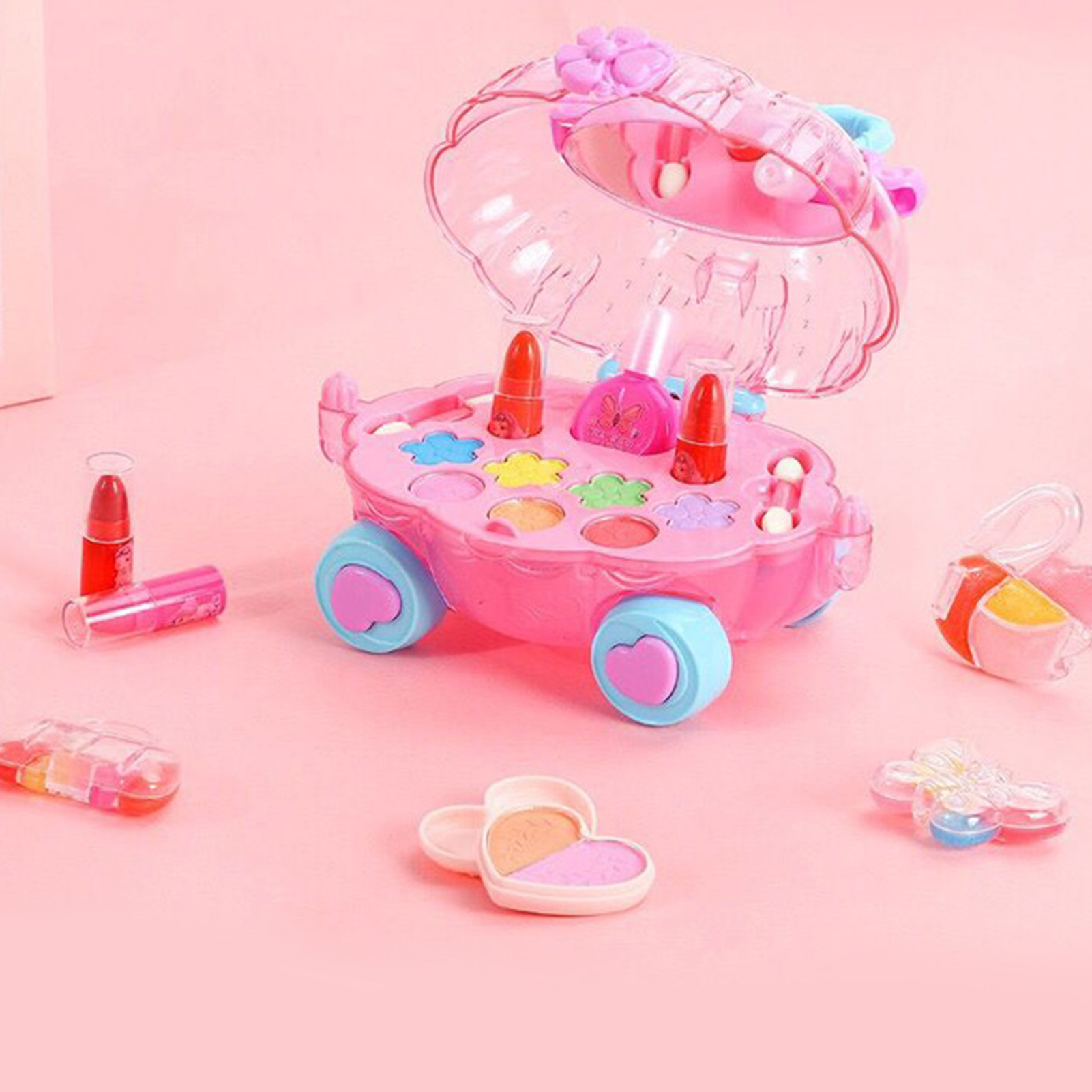 Cosmetics Toy Set Realistic Expertly Crafted Convenient Kids DIY Funny Makeup Toy for Girl. 