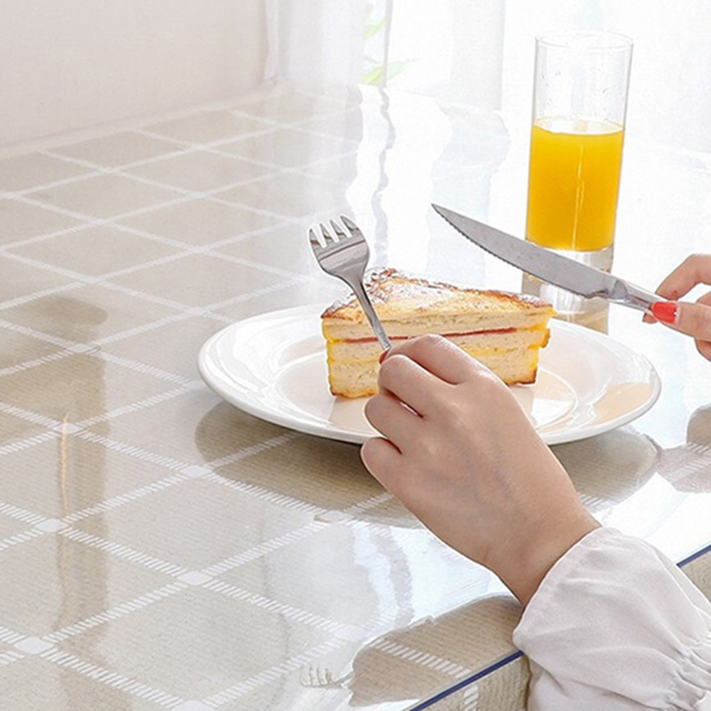 1mm Transparent Table Cover Water Resistant PVC Non-slip Tablecloth Protector. 