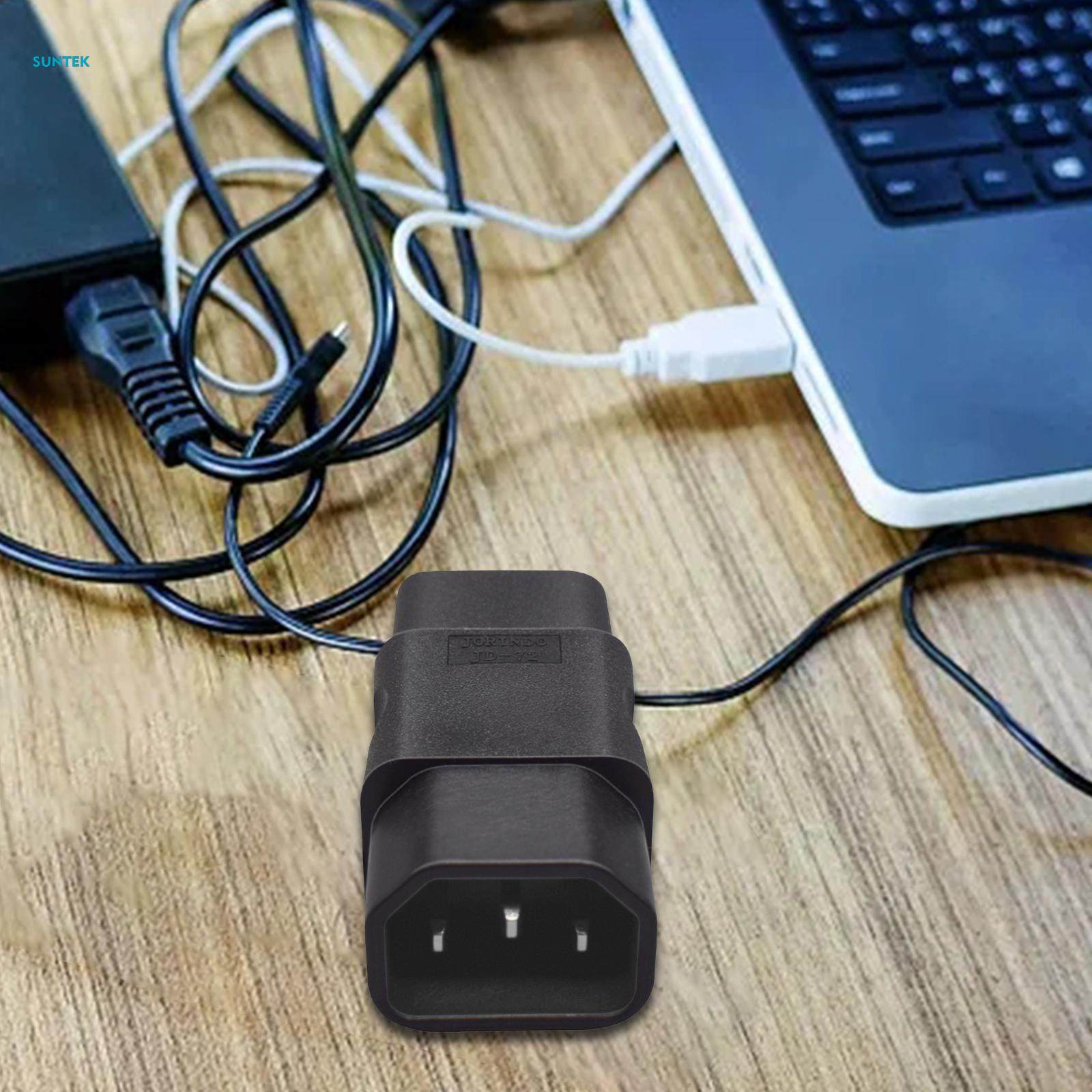 IEC320 C14 to C19 Power Adapter Connector Durable PVC Conversion Plug C14 Male to C19 Female for Pdu