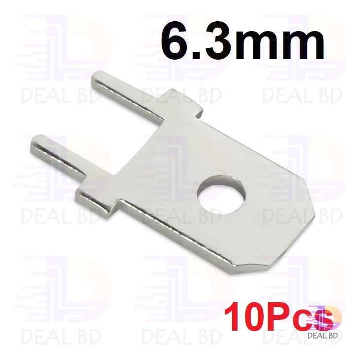 10Pcs 6.3mm Metal Vertical Male Insulated Crimp Spade P C B Block Mount Disconnect Terminal Soldering Fasten Connector Inserts Plug 2 Legs Welding. 