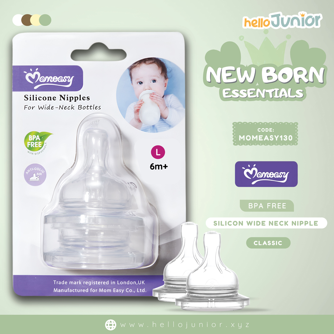 Momeasy Silicone Nipples / Teats – Wide Neck for Classic Bottle ( L Size), 6m+
