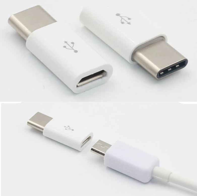 Micro USB to type C converter. 