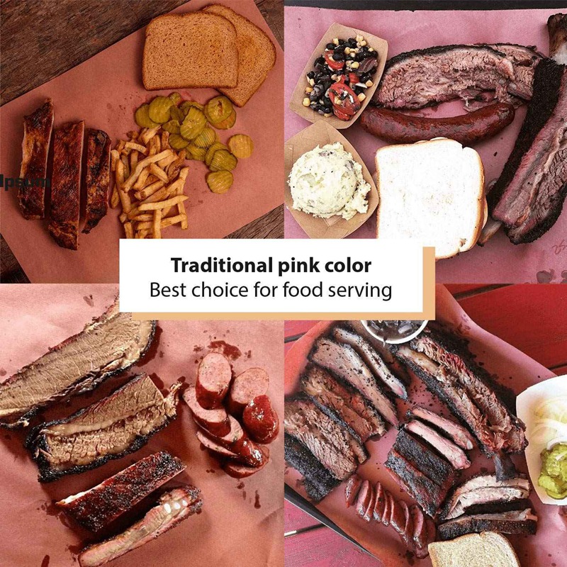 3X 45.7cmx53.3M Pink Kraft Butcher Paper Roll Food Grade Peach Wrapping Paper for Smoking Meat of All Varieties. 