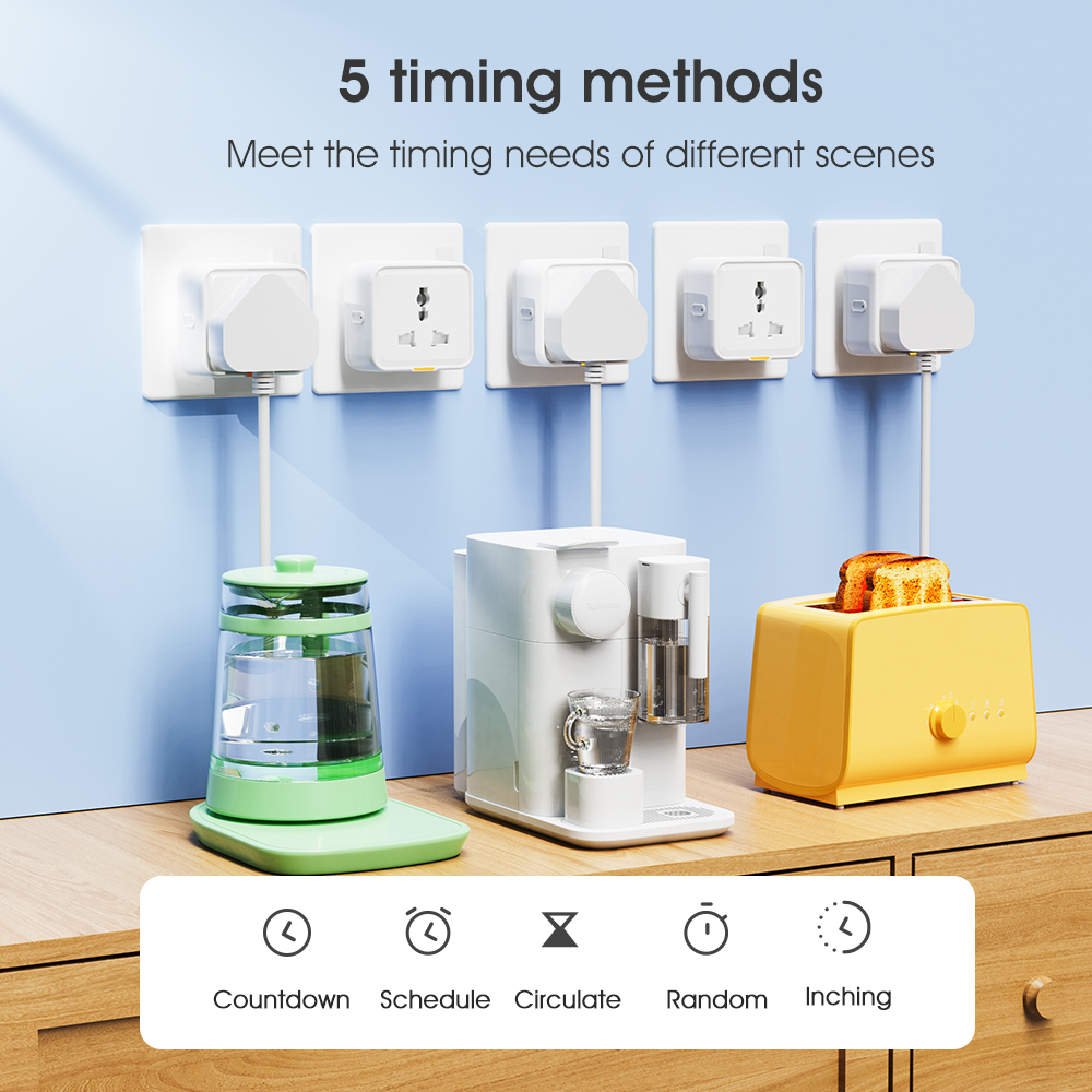 SMATRUL Tuya Wifi Smart Plug Universal Plug 2 Pin 3 Pin Socket with Power Monitor Type-C Timer Voice Control for Google Home Alexa Water motor Electric Geyser Water Heater 3500W. 