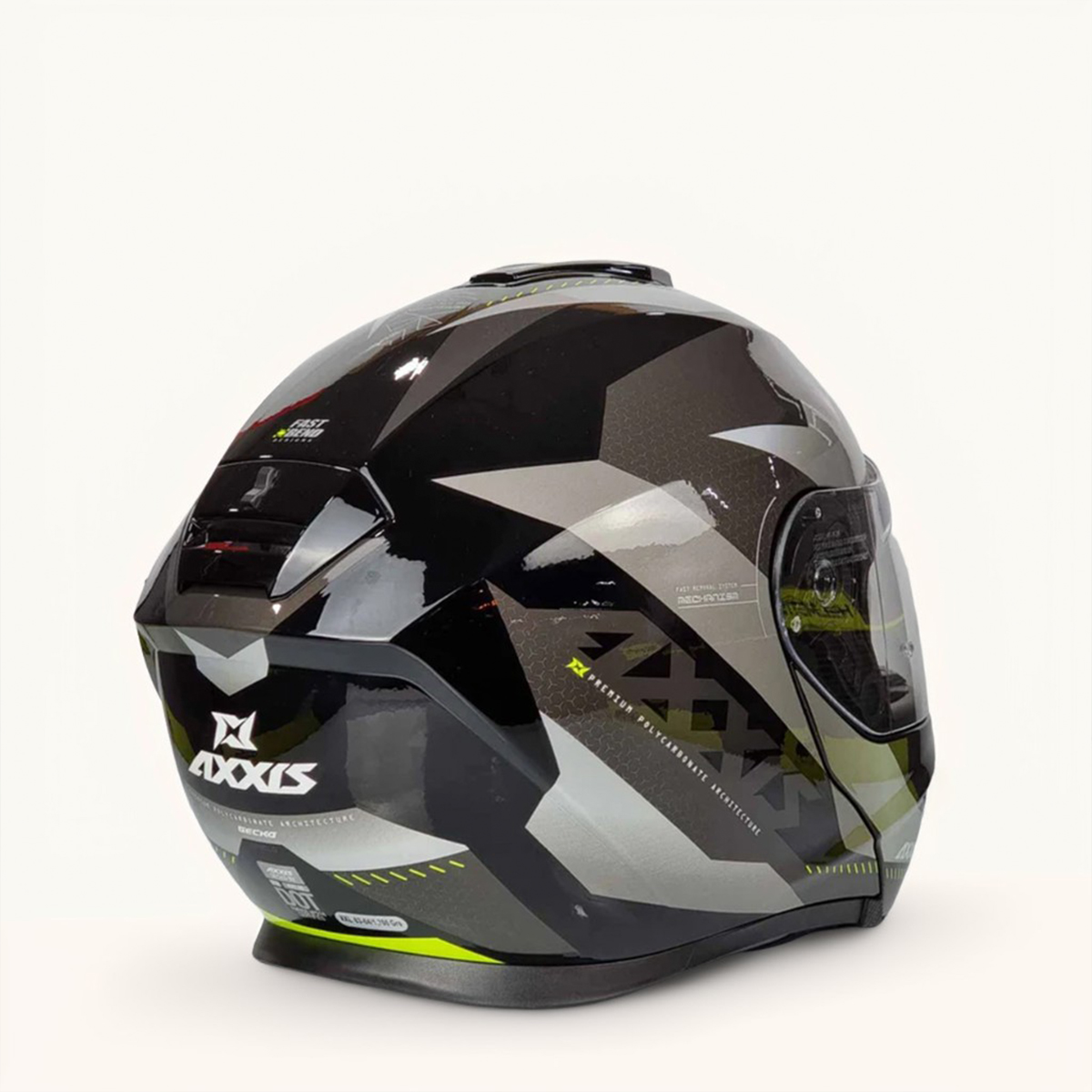 Full Face Axxis Eagle Gecko SV  Shield B2 Glossy Grey - Helmet. 