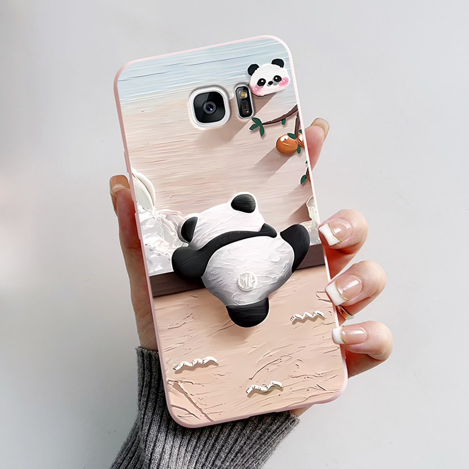 For Samsung Galaxy S7 Edge Case Cute Panda Silicon Soft TPU Back Cover Phone Case For Samsung Galaxy S6 S7 S 7 6 Edge Capa Funda. 