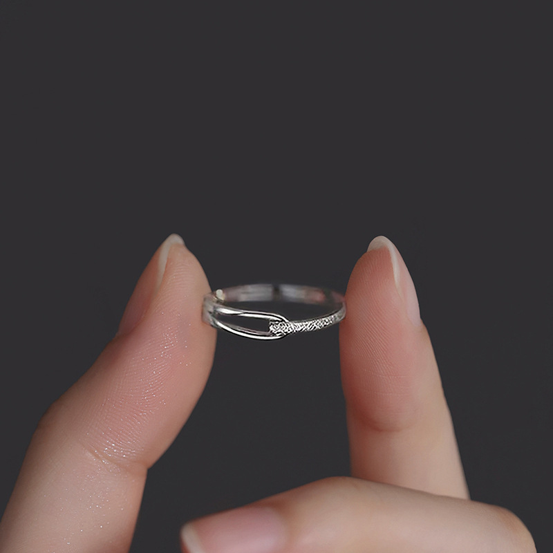 Plain ring self-discipline ring women's tail ring index finger ring ring summer niche design fashion and exquisite open ring. 