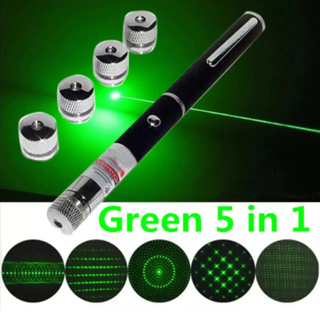 5 in 1 Adjustable Focus Green Pointer Pen Laser Light. 