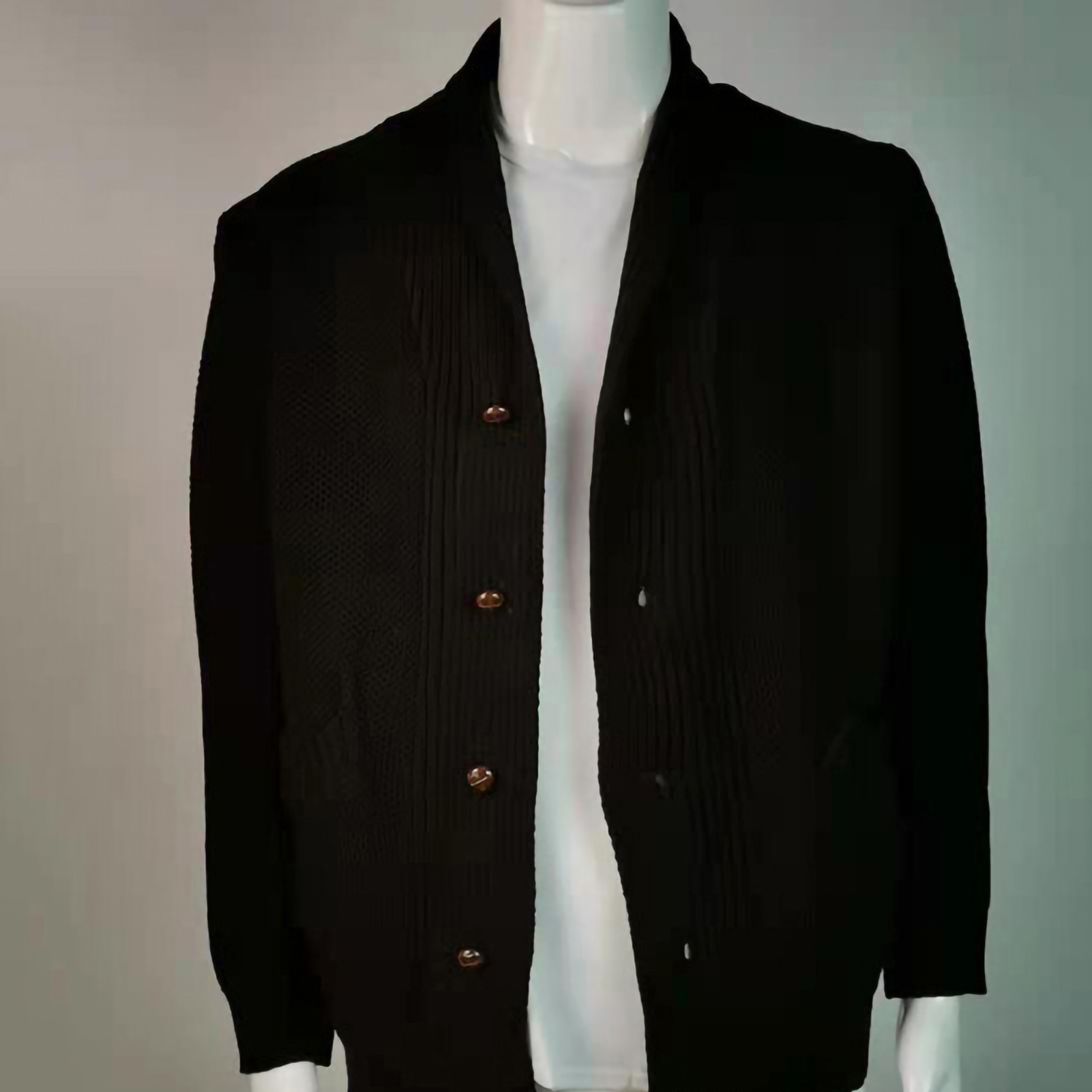 Men Sweater Coat Solid Color Pure Color Buttons Sweater Coat. 
