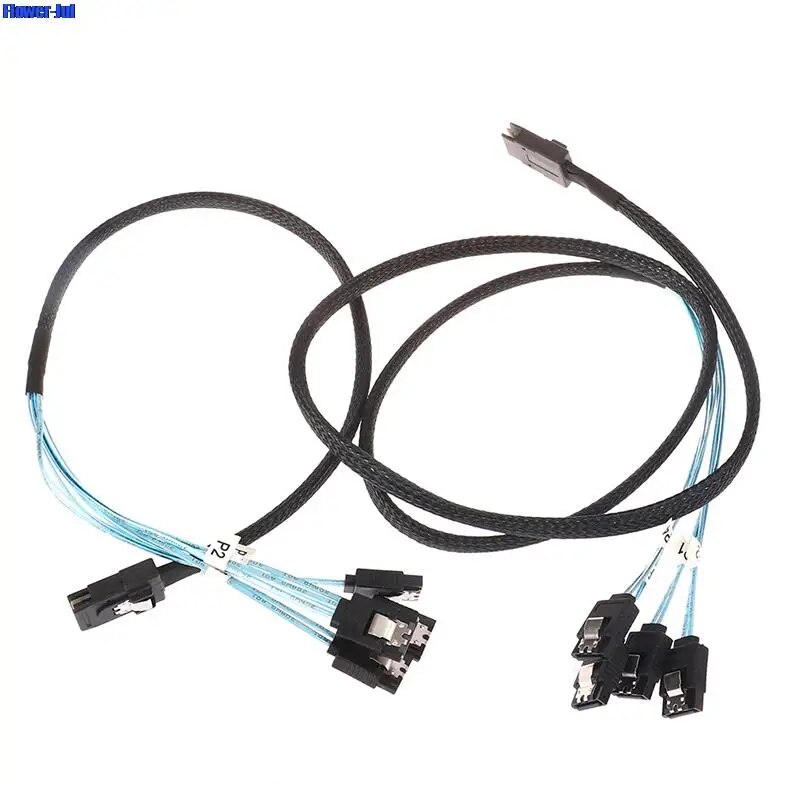 SAS SATA Cable Mini-SAS SFF-8087 To 4 SATA Cable Mini SAS 4i SFF8087 36P To 4 SATA 7P Cable 12Gbps 1/0.5M Hard Drive Data. 