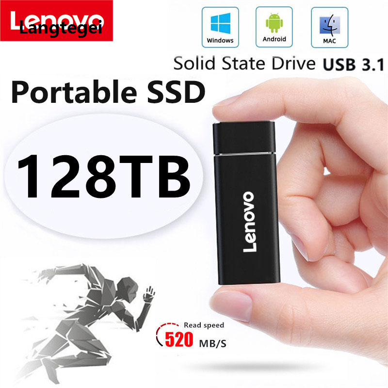 NEW Lenovo 2TB External Hard Drive 1TB Portable External SSD Hard Disks High-Speed Drive External Solid State Hard Drive